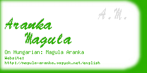 aranka magula business card
